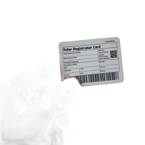 person, hand, holding, voter, registration, card, barcode, identification transparent PNG cut-out