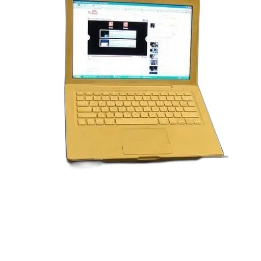 staff, weapon, 3d render, golden, laptop, desk, youtube, video transparent PNG cut-out