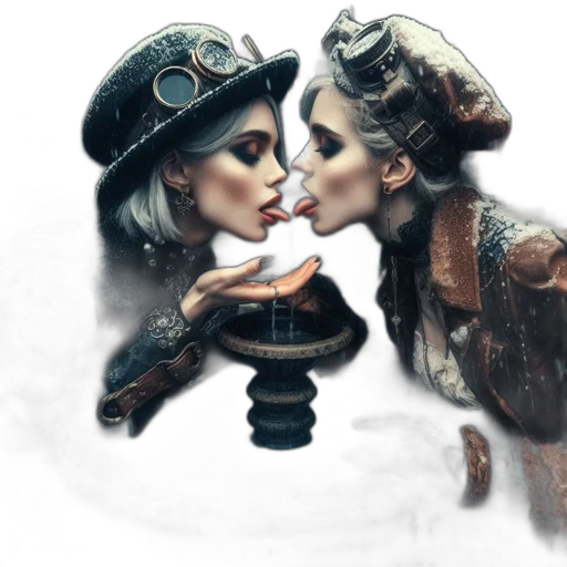hat, mask, face, concept art, fantasy art, photorealistic, 3d render, snow transparent PNG cut-out