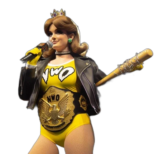 crown, concept art, imposing, female, character, donning, yellow, leotard transparent PNG cut-out