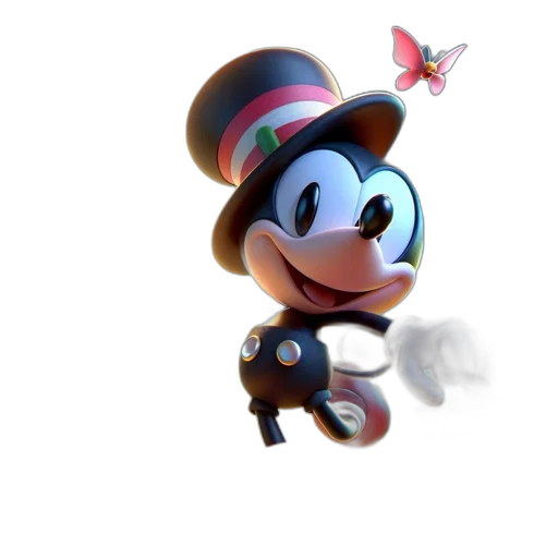 hat, staff, robot, animal, 3d render, concept art, cartoon, pixel art transparent PNG cut-out