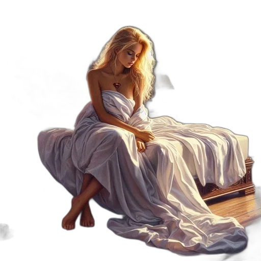 dress, concept art, oil painting, fantasy art, photorealistic, sunset, fire, snow transparent PNG cut-out