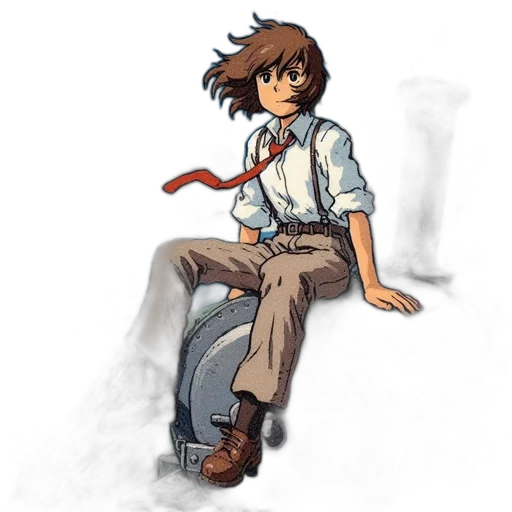 staff, creature, robot, concept art, pixel art, anime, cartoon, young transparent PNG cut-out