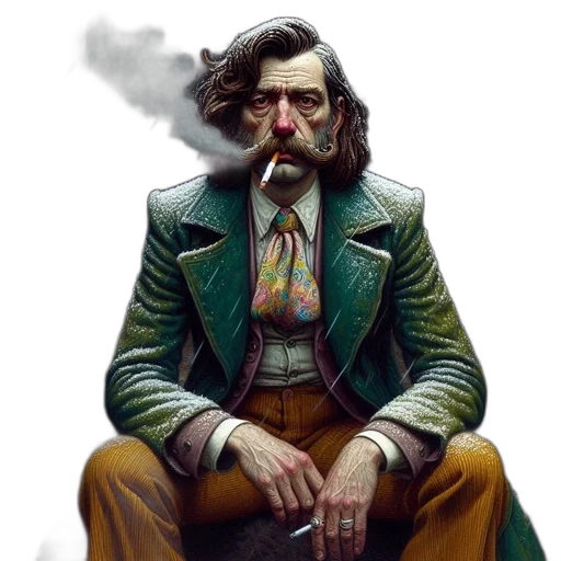 jacket, face, concept art, comic book art, fantasy art, photorealistic, green, man transparent PNG cut-out