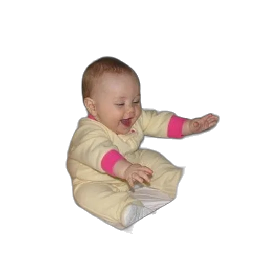 jacket, shoes, dress, creature, 3d render, photorealistic, baby, yellow transparent PNG cut-out