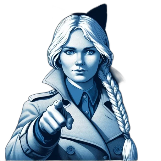 staff, weapon, jacket, pixel art, comic book art, concept art, fantasy art, blue transparent PNG cut-out