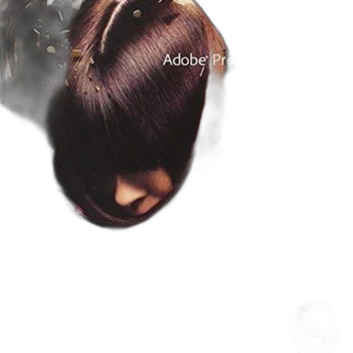 hair, mask, face, creature, photorealistic, 3d render, anime, dark transparent PNG cut-out