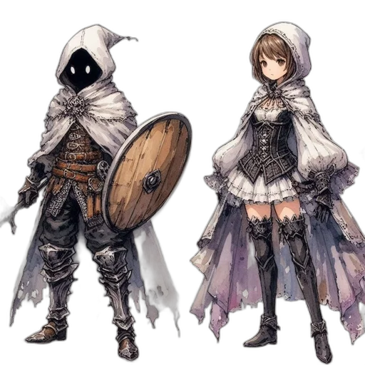 sword, weapon, mask, concept art, fantasy art, pixel art, comic book art, monochrome transparent PNG cut-out