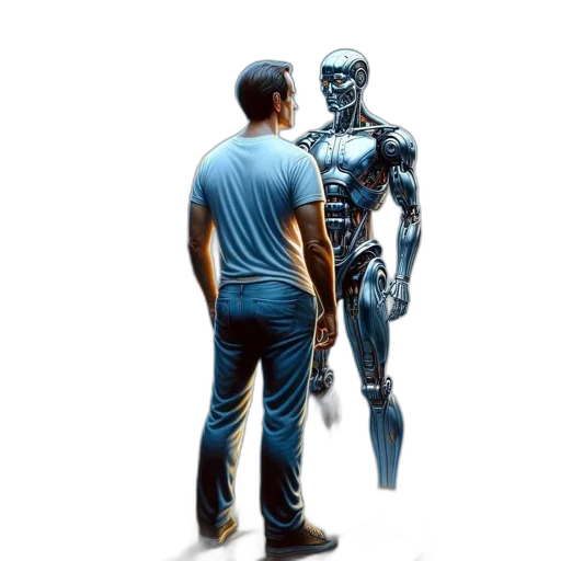 robot, concept art, comic book art, 3d render, pixel art, outer space, futuristic, setting transparent PNG cut-out