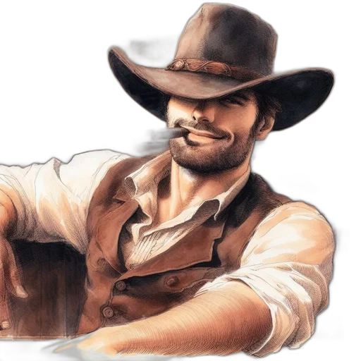 hat, weapon, photorealistic, concept art, comic book art, cartoon, individual, wild transparent PNG cut-out