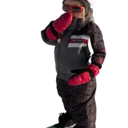 jacket, staff, mask, creature, child, snowsuit, gloves, stands transparent PNG cut-out
