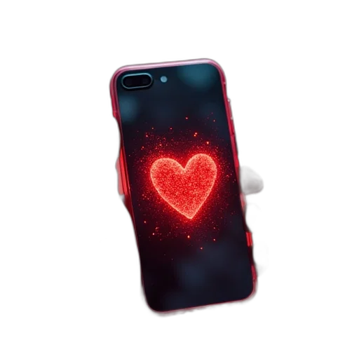jewelry, 3d render, cyberpunk, concept art, neon lights, heart, hockey, phone transparent PNG cut-out