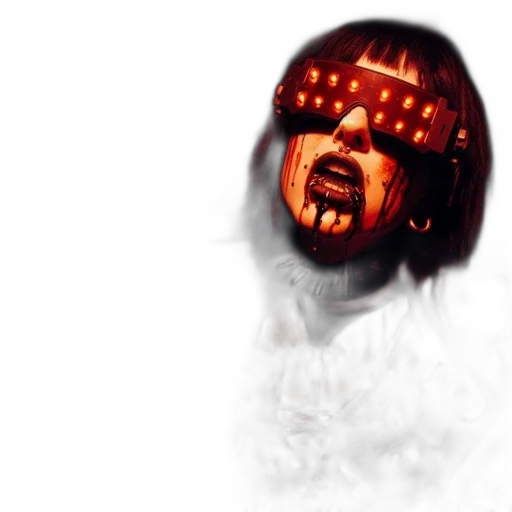 mask, face, robot, hair, 3d render, concept art, cyberpunk, photorealistic transparent PNG cut-out