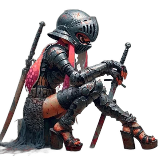 sword, weapon, dragon, robot, concept art, fantasy art, cyberpunk, pixel art transparent PNG cut-out