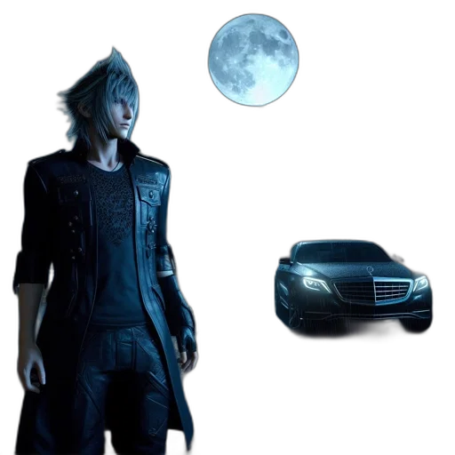 car, jacket, concept art, 3d render, fantasy art, photorealistic, dark, blue transparent PNG cut-out