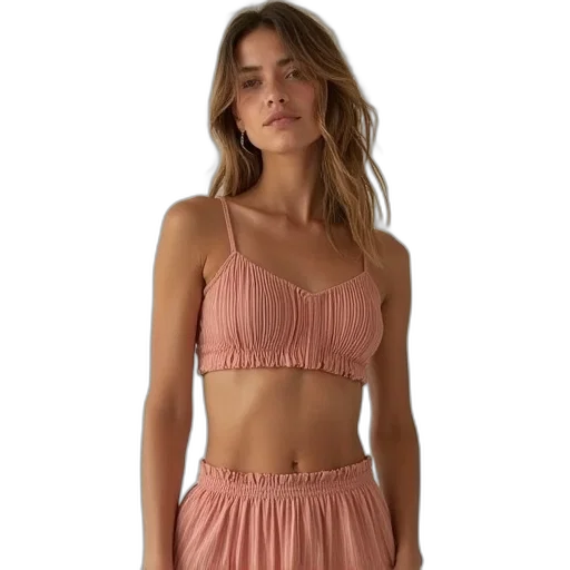 dress, earth tones, pastel, two, piece, pleaed, crop, top transparent PNG cut-out