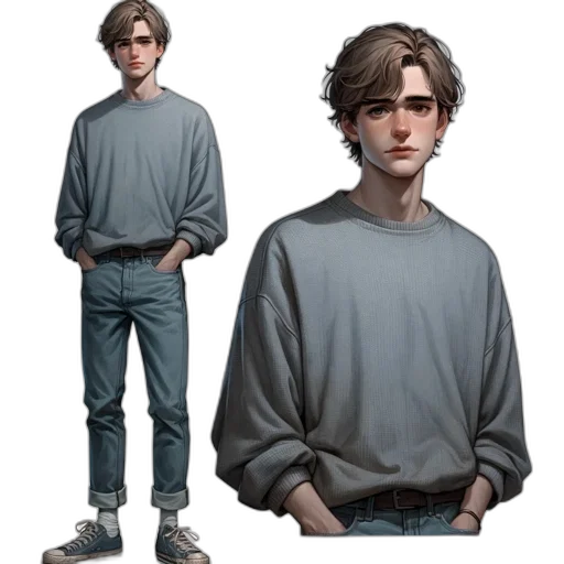 jacket, staff, concept art, 3d render, pixel art, fantasy art, earth tones, dark transparent PNG cut-out