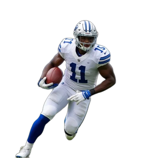 concept art, football, player, white, jersey, number, running, field transparent PNG cut-out