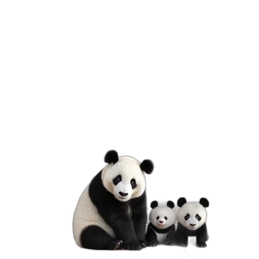 animal, furniture, 3d render, photorealistic, concept art, monochrome, panda, bear transparent PNG cut-out