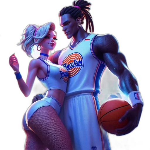 concept art, fantasy art, 3d render, comic book art, neon lights, two, animated, characters transparent PNG cut-out