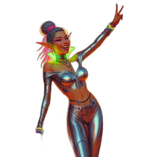 robot, concept art, cyberpunk, fantasy art, comic book art, neon lights, neon, colorful transparent PNG cut-out