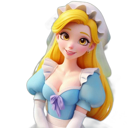 dress, crown, staff, face, 3d render, photorealistic, concept art, cartoon transparent PNG cut-out