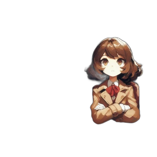 weapon, staff, face, jacket, pixel art, anime, concept art, watercolor transparent PNG cut-out