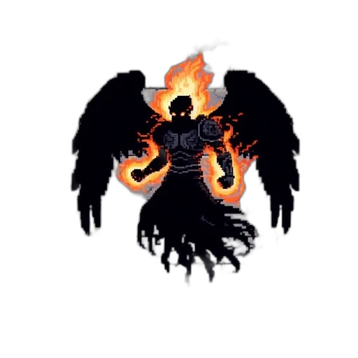 dragon, staff, pixel art, concept art, fantasy art, comic book art, fire, dark transparent PNG cut-out