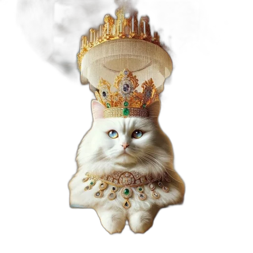 crown, hat, animal, staff, concept art, photorealistic, fantasy art, 3d render transparent PNG cut-out