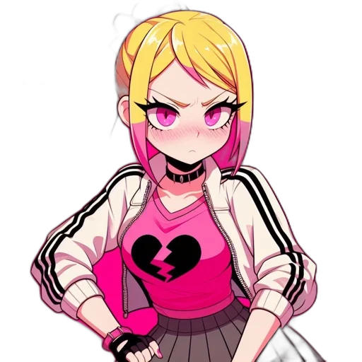 weapon, jacket, staff, pixel art, anime, cartoon, cyberpunk, neon transparent PNG cut-out