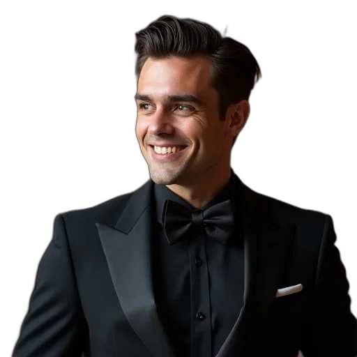 jacket, staff, face, hair, photorealistic, cartoon, man, slicked-back transparent PNG cut-out