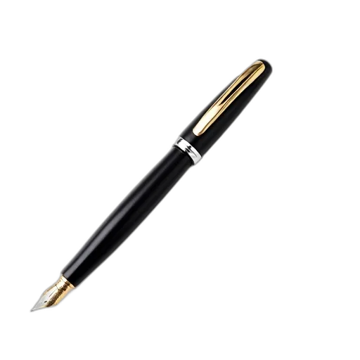 staff, weapon, jewelry, photorealistic, sleek, black, fountain, pen transparent PNG cut-out