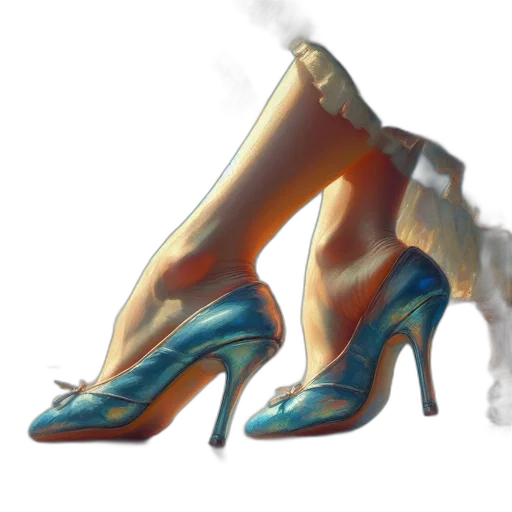 shoes, dress, weapon, concept art, watercolor, photorealistic, 3d render, fire transparent PNG cut-out