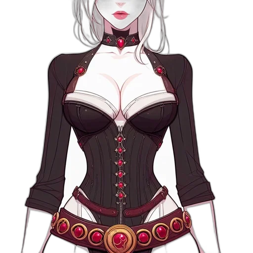 dress, staff, fantasy art, concept art, pixel art, anime, red, dark transparent PNG cut-out