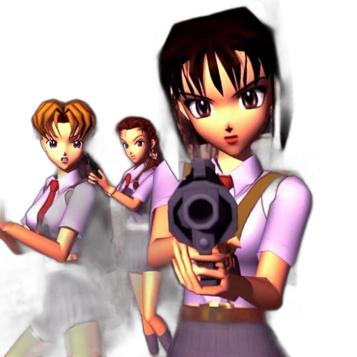 weapon, staff, concept art, 3d render, vaporwave, anime, three, female transparent PNG cut-out