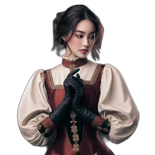 jacket, dress, staff, face, fantasy art, concept art, oil painting, photorealistic transparent PNG cut-out