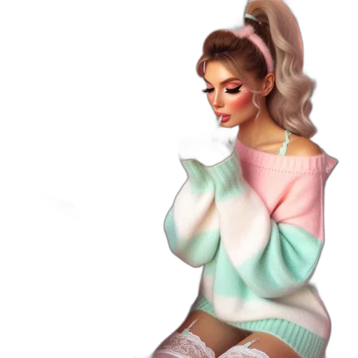 dress, jacket, concept art, fantasy art, 3d render, vaporwave, pastel, neon transparent PNG cut-out