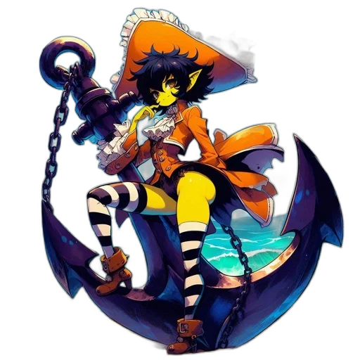 staff, concept art, fantasy art, pixel art, anime, underwater, monochrome, colorful transparent PNG cut-out