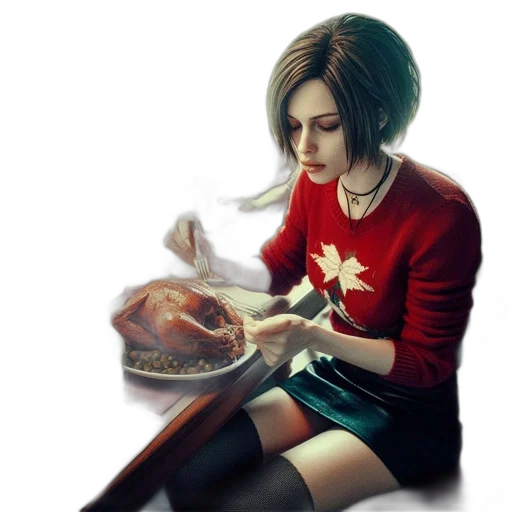 food, dress, photorealistic, concept art, fantasy art, oil painting, fire, red transparent PNG cut-out