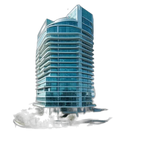 building, 3d render, concept art, photorealistic, office, waterfront, miami, windows transparent PNG cut-out