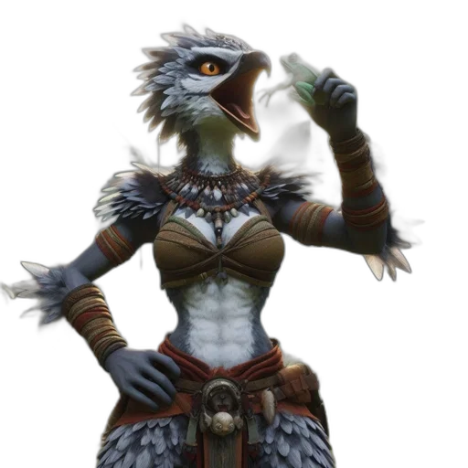 staff, mask, animal, creature, fantasy art, concept art, 3d render, pixel art transparent PNG cut-out