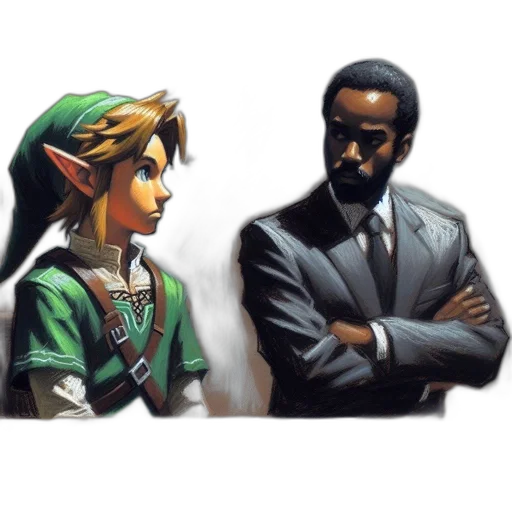mask, staff, concept art, pixel art, comic book art, fantasy art, zelda, character transparent PNG cut-out