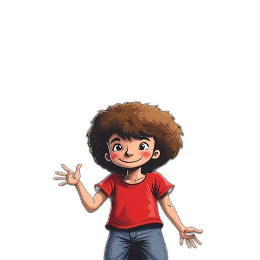 hair, staff, face, creature transparent PNG cut-out