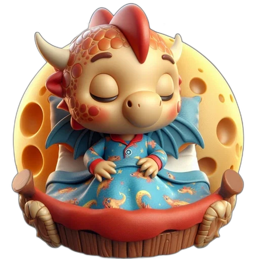 dragon, 3d render, concept art, fantasy art, adorable, dragon-like, creature, sleeps transparent PNG cut-out