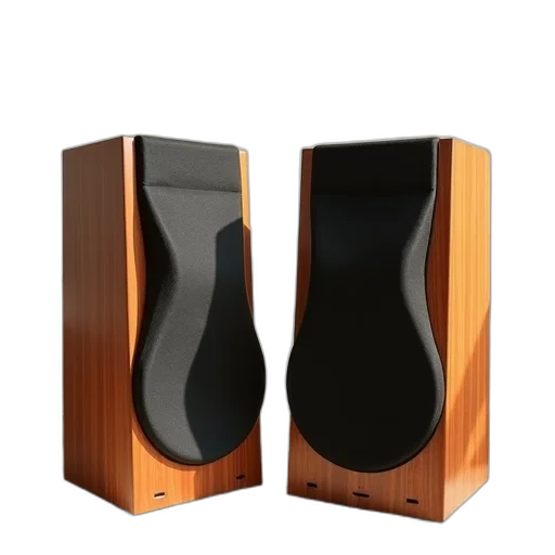 furniture, shoes, 3d render, pair, modern, wooden, speakers, black transparent PNG cut-out