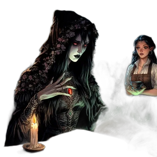 concept art, fantasy art, comic book art, pixel art, fire, night, green, dark transparent PNG cut-out