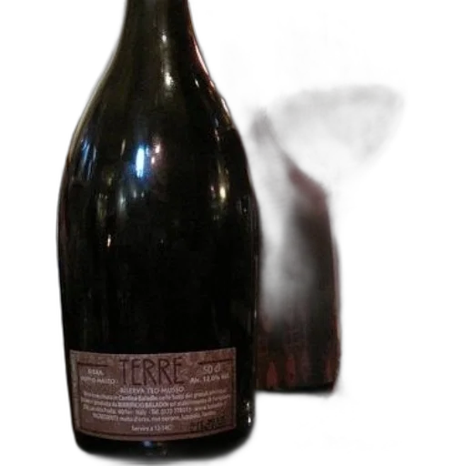 bottle, 3d render, terre, wine, sits, next, glass, filled transparent PNG cut-out