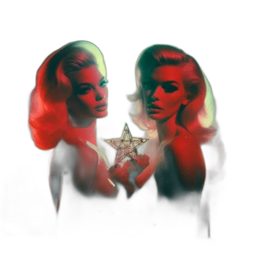 crown, concept art, photorealistic, 3d render, pixel art, red, two, women transparent PNG cut-out