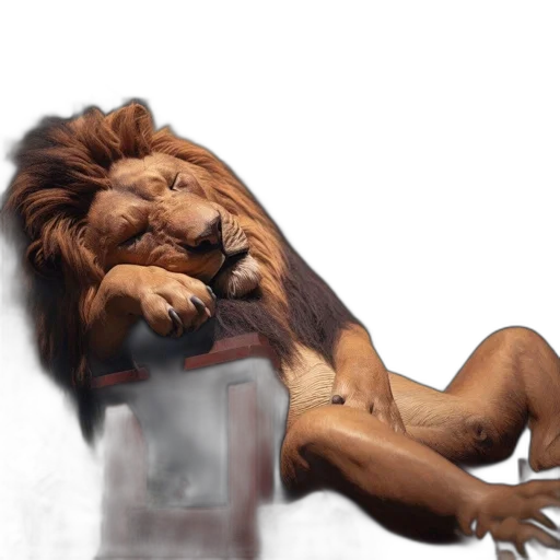 animal, creature, concept art, photorealistic, fantasy art, 3d render, adult, lion transparent PNG cut-out
