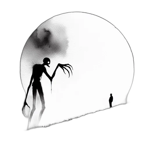 creature, umbrella, mask, staff, concept art, fantasy art, comic book art, pixel art transparent PNG cut-out